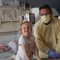 Dr. Donald Kohn with clinical trial patient Credit: UCLA Broad Stem Cell Research Center